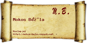 Mokos Béla névjegykártya